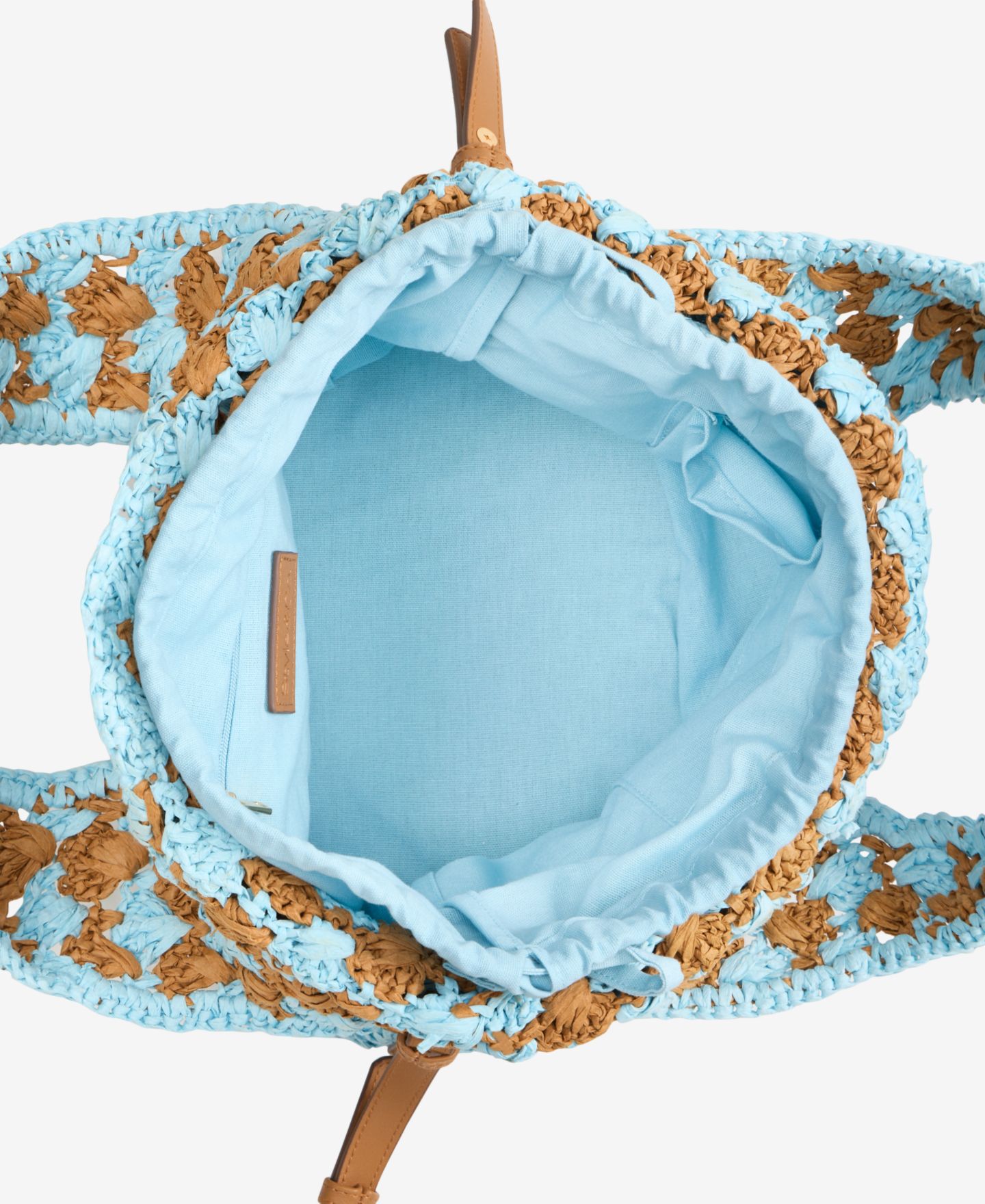 Женская сумка Style & Co Drawstring Straw Handle Mini Tote, цвет: Аквамариновый — фото 5
