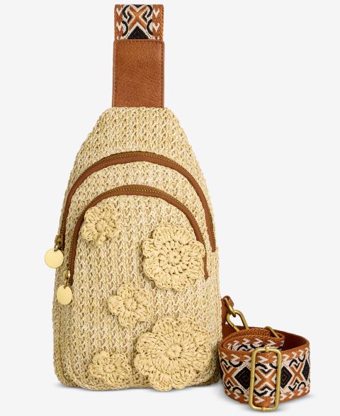 Женские Style & Co Floral Straw Applique Sling