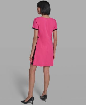 Women's Bow Trim Scuba Crepe Sheath Dress