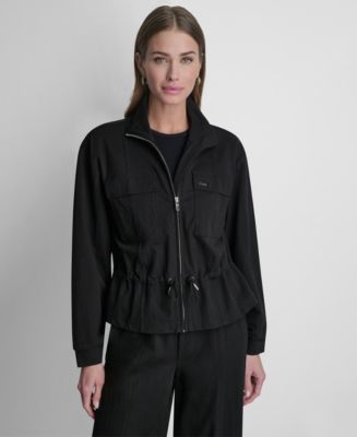 DKNY Women's Arid Pique Technical Zipper Front Jacket - Macy's
