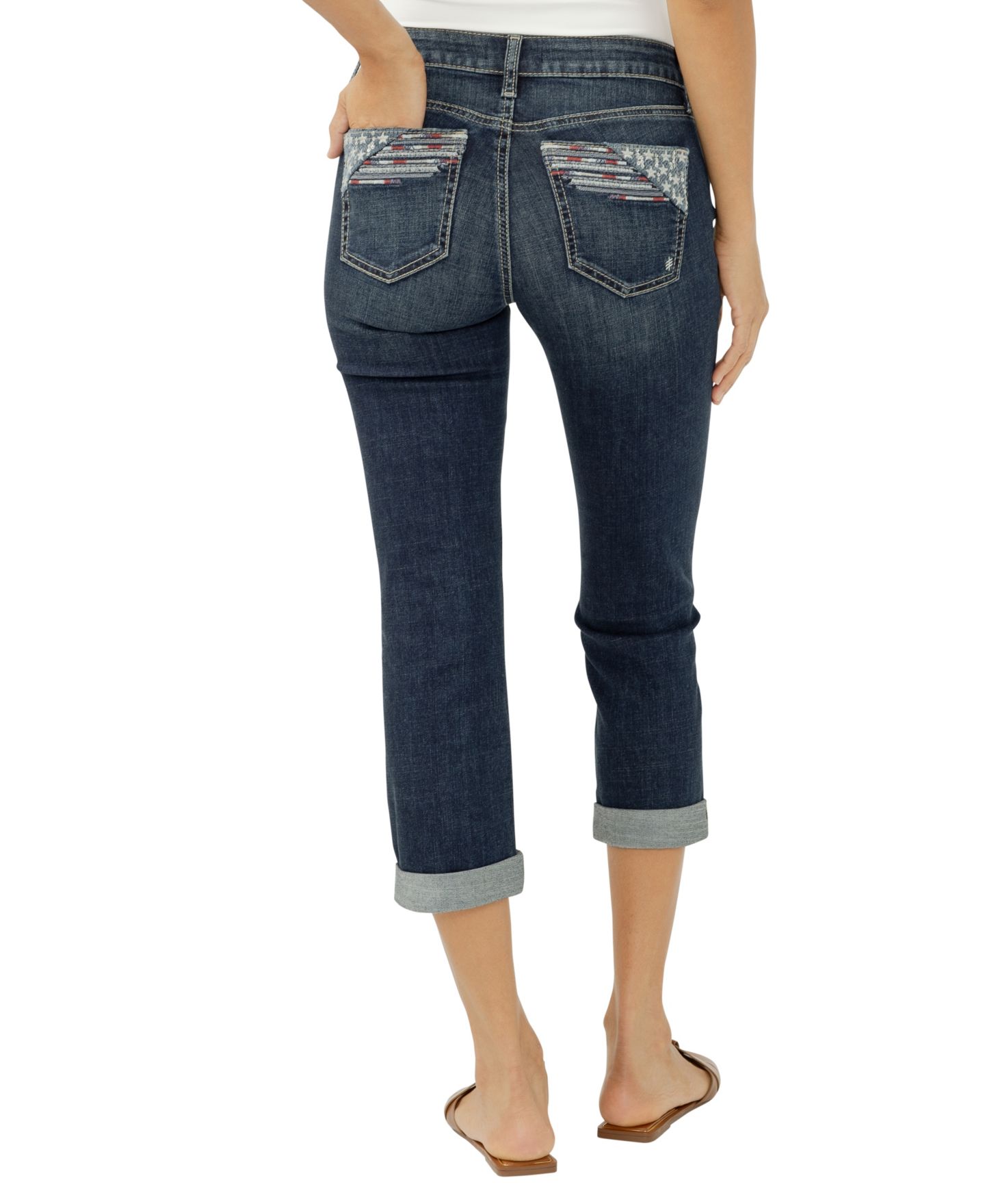 Женские джинсы Silver Jeans Co. Suki Mid-Rise Americana Luxe Stretch Capri, цвет: Dreamscape — фото 4