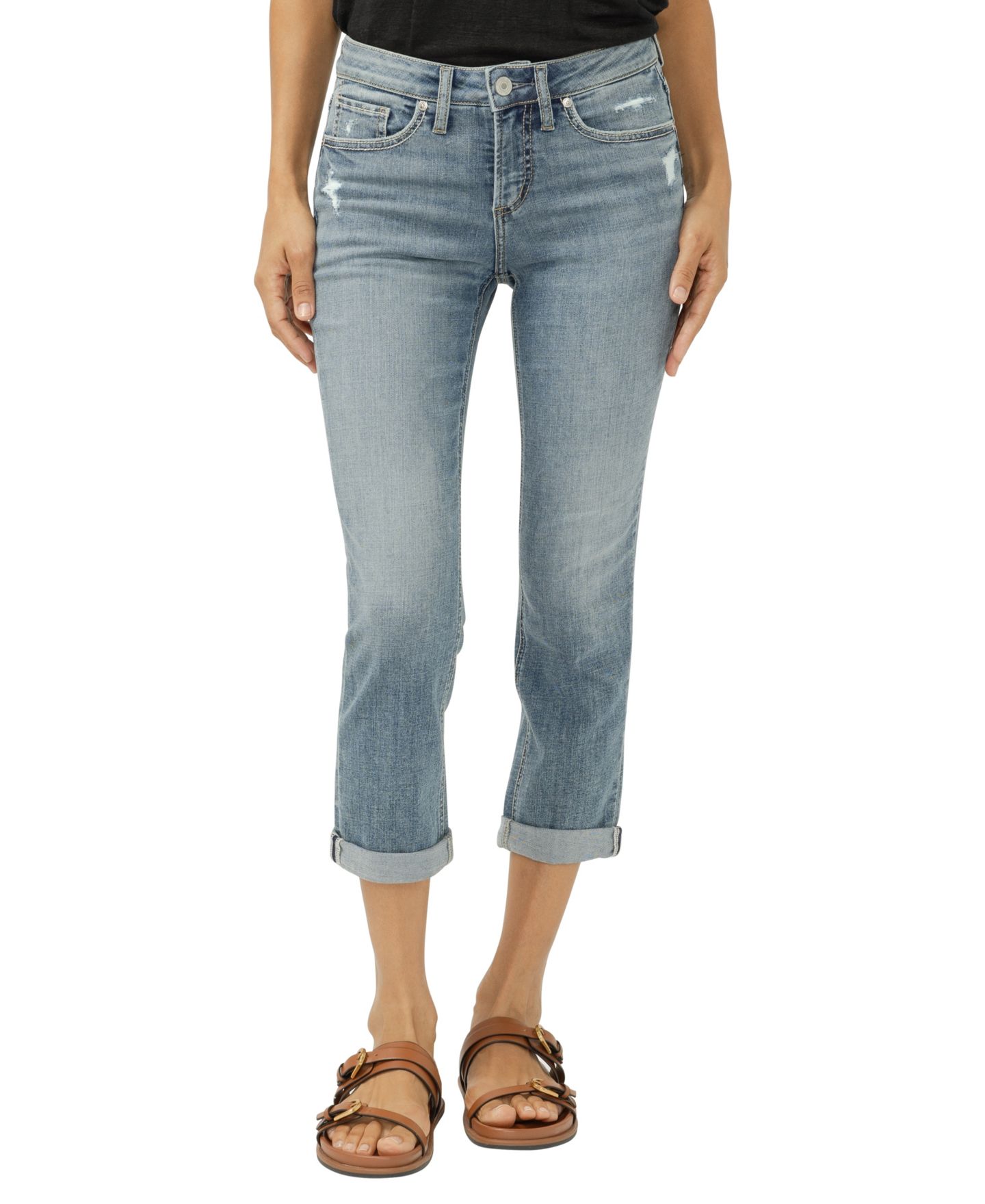 Женские джинсы Silver Jeans Co. Suki Mid-Rise Luxe Stretch Capri, цвет: Belle — фото 1