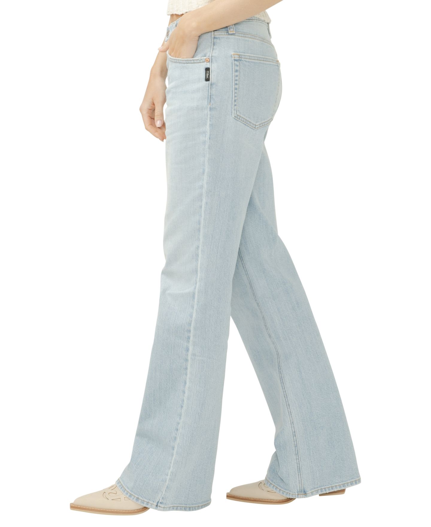 Женские джинсы Silver Jeans Co. 90s Mid-Rise Baggy Bootcut, цвет: Grove — фото 2