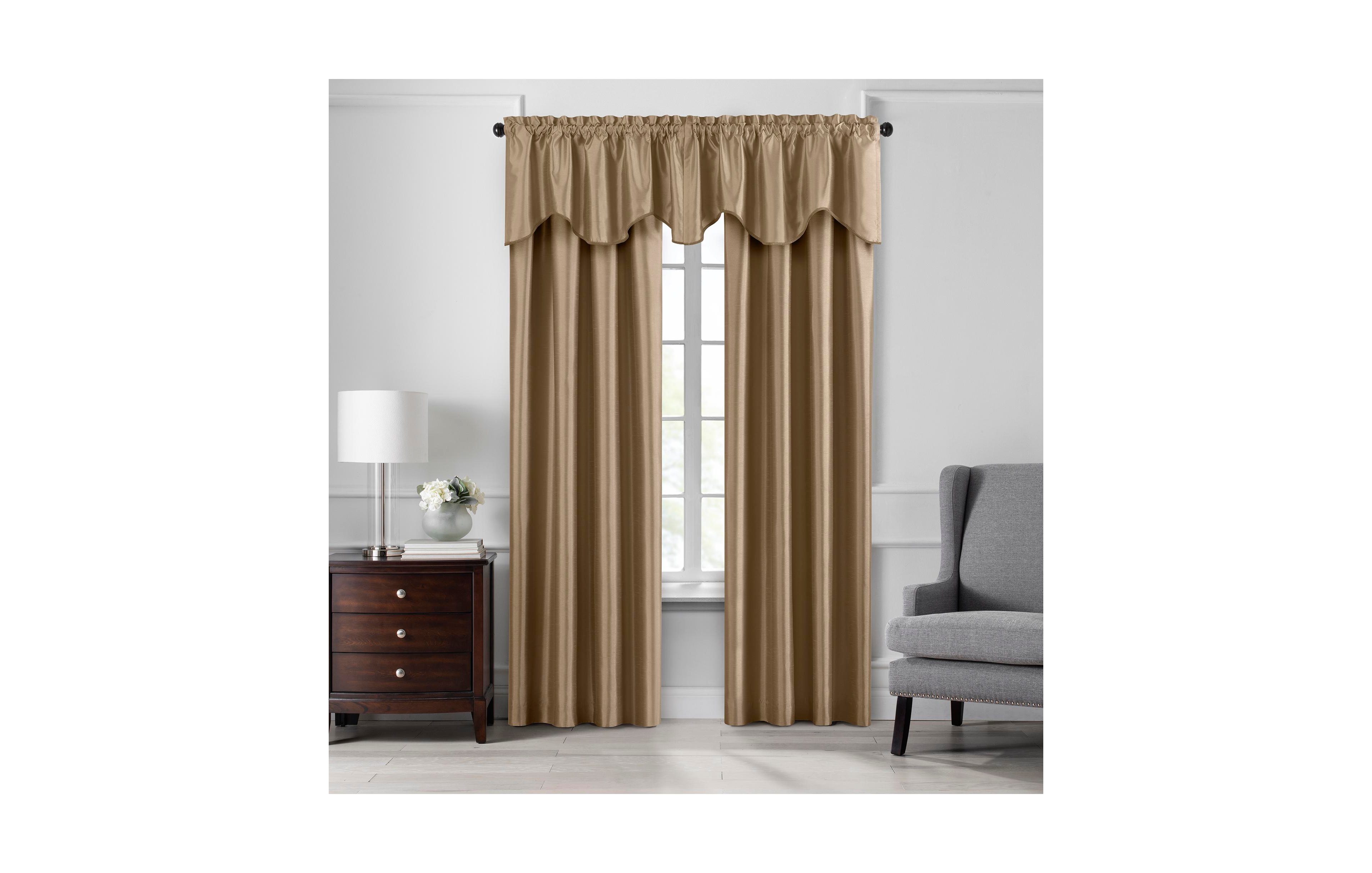 Elrene Home Fashions Colette Faux Silk Scalloped Window Valance