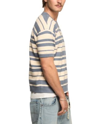 Men's Textured Stripe Boxy Sweater T-Shirt