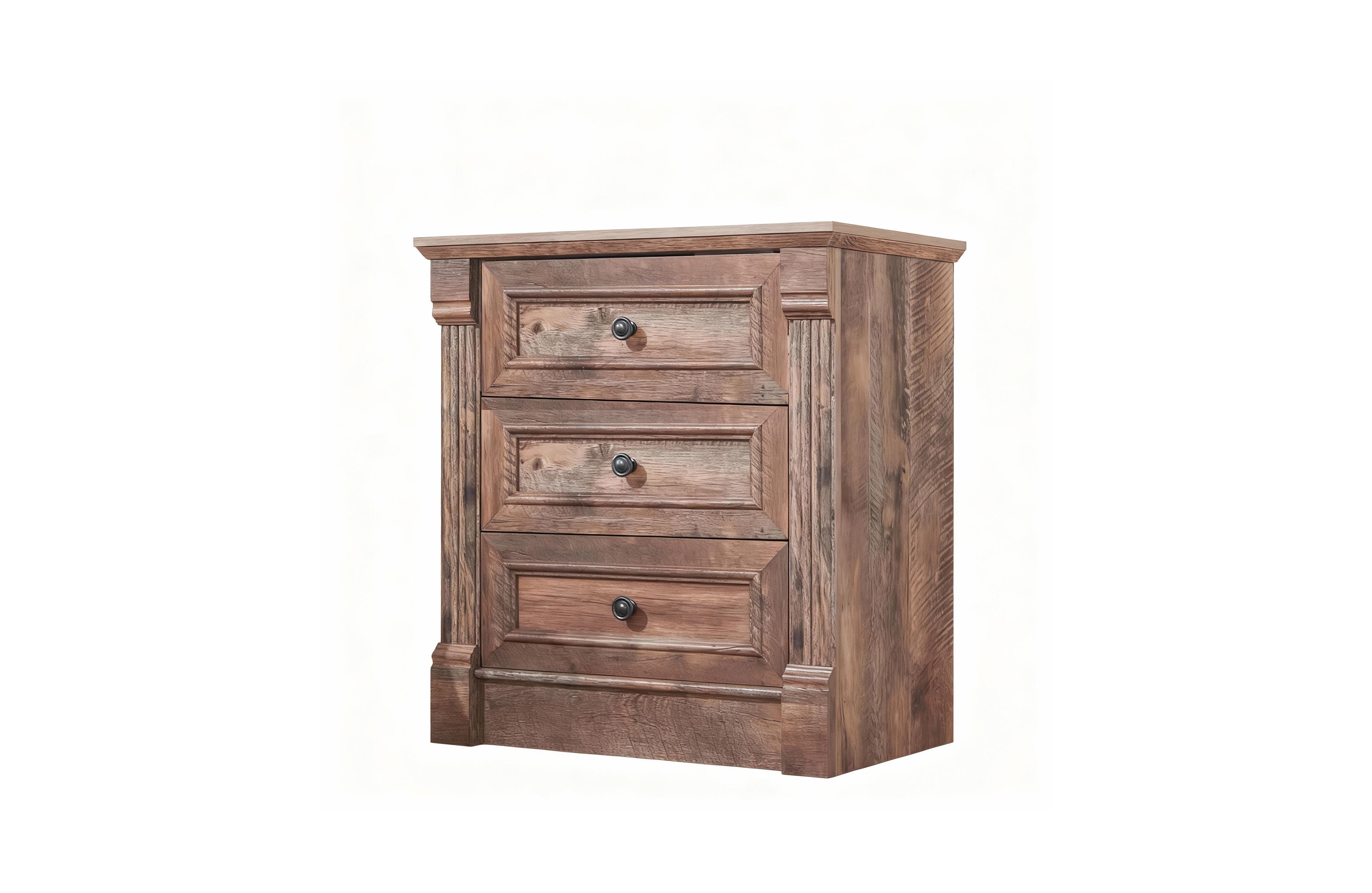 Yigii Farmhouse Nightstand with Charging Station and Roman Columns