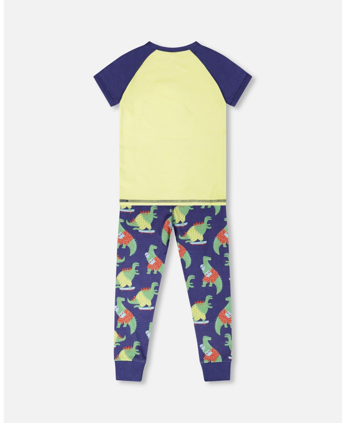Draft - Deux par Baby Boys Cotton Two-Piece Pajama Set Dino Print.