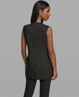 Women's V-Neck Woven Vest