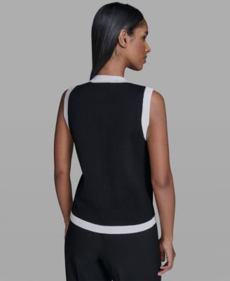 Women's Button-Down V-Neck Sweater