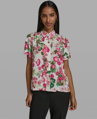 Women's Short-Sleeve Collared Blouse
