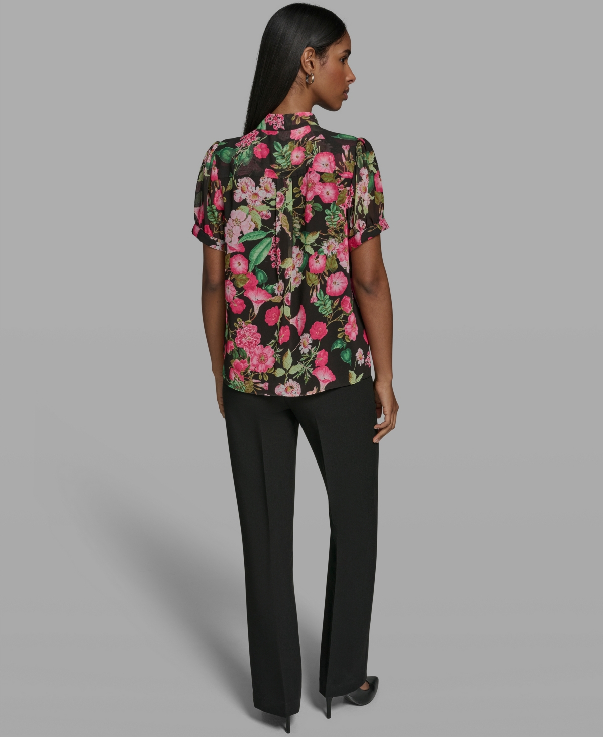 Karl Lagerfeld Paris Women's V-Neck Woven Blouse