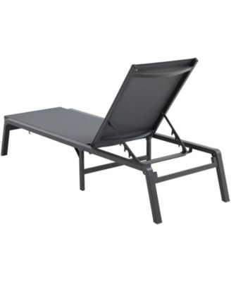 2-Piece Outdoor Patio Chaise Lounge Chair Set with Adjustable 5-Position Backrest