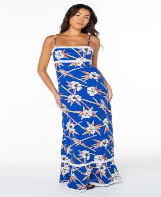 Women's Balmy Sunset Straight Neck Maxi Dress