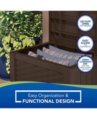 22 Gallon Outdoor Patio Small Deck Chest Box with Storage Seat, Java