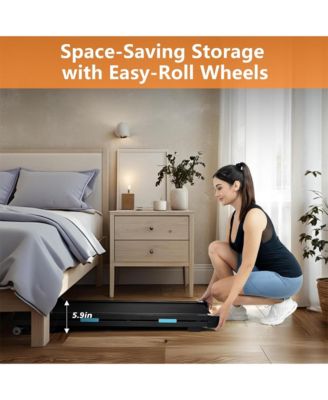 Under Desk Walking Pad Treadmill with Auto Incline and Wheels, 2.5 HP