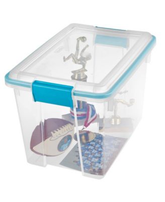 Large 20 Qt Home Storage Container Tote with Latching Lids, (18 Pack)