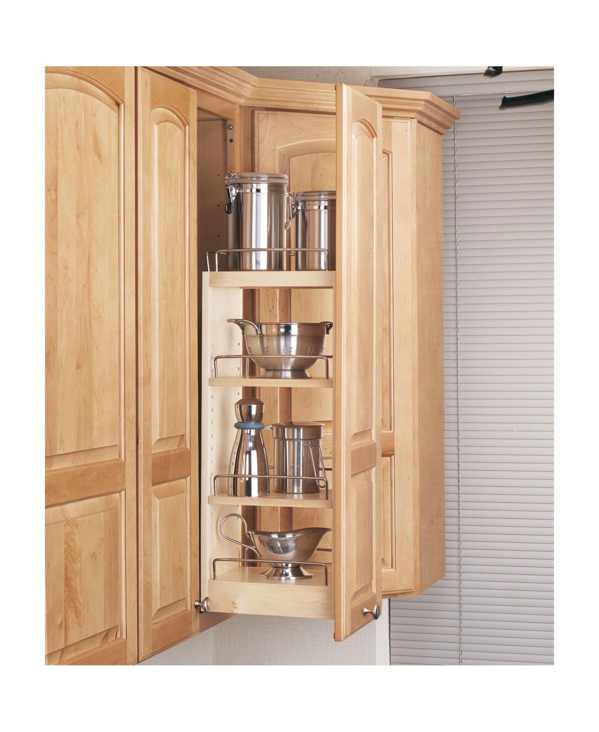 Rev-a-Shelf 8" Pullout Wall Kitchen Cabinet Organizer Storage Rack, 448-wc-8C