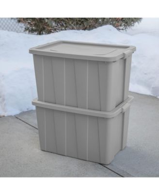 30 Gallon Tuff1 Storage Tote, Stackable Plastic Bin with Lid, 4 Pack