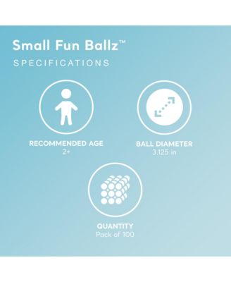 100-Pack Large Plastic Multi-Colored Fun Ballz For Ball Pits Bounce House