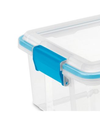 12 Qt Plastic Storage Bin Container Clear Gasket Sealed Box, (6 Pack)