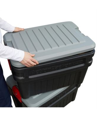 24 Gal Action Packer Lockable Latch Storage Container, Black (2 Pack