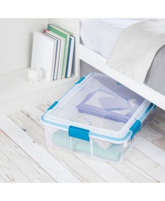 37 Quart Clear Plastic Home Storage Tote Bin with Secure Lids, 8 Pack