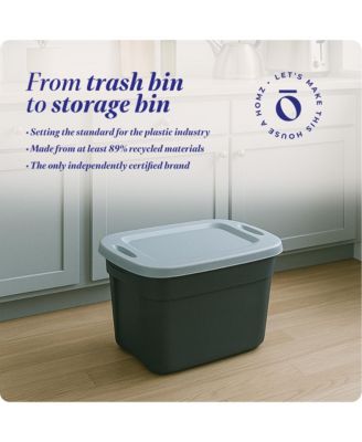 6610BKTS.10 10 Gallon Durable Molded Plastic Storage Bin with Secure Lid