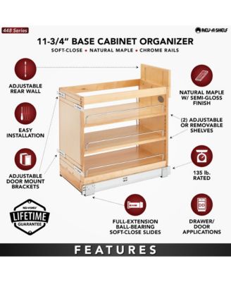 11" Door/ Drawer Base Cabinet Organizer Soft-close, 448-BDDSC-11C