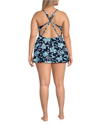Women's Tugless QuickDry Strappy Back Mini Swim Dress