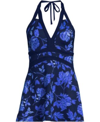 Women's V-Neck Halter Mini Swim Dress