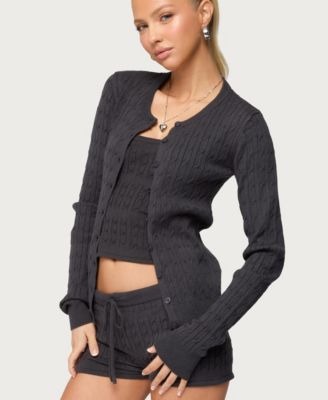 Women's Nella Cable Knit Button Up Cardigan