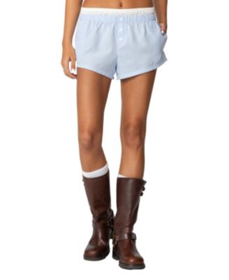 Women's Layered Gingham Boxer Shorts