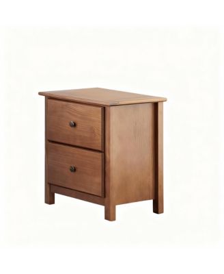 Solid Wood Shaker 2-Drawer Nightstand
