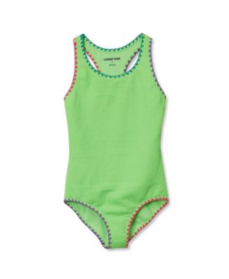 Girls Chlorine Resistant Embroidered One Piece Swimsuit