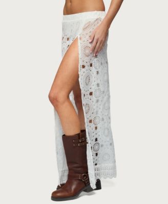 Women's Milana Slit Sheer Lace Maxi Skirt