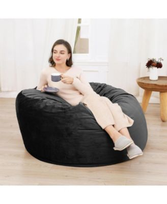 Bean Bag Chair, 4FT Giant Bean Bag for Adults, Teens, Foam Filled Bean Bag Chairs with Velvet Cover