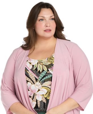 Plus Size Round Neck Jacket Dress