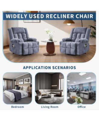 Power Lift Recliner Chair for Seniors with Heat & Massage, 3-Position Electric Recline, 2 Cup Holder, 2 Side Pocket, USB Port, Remote Control