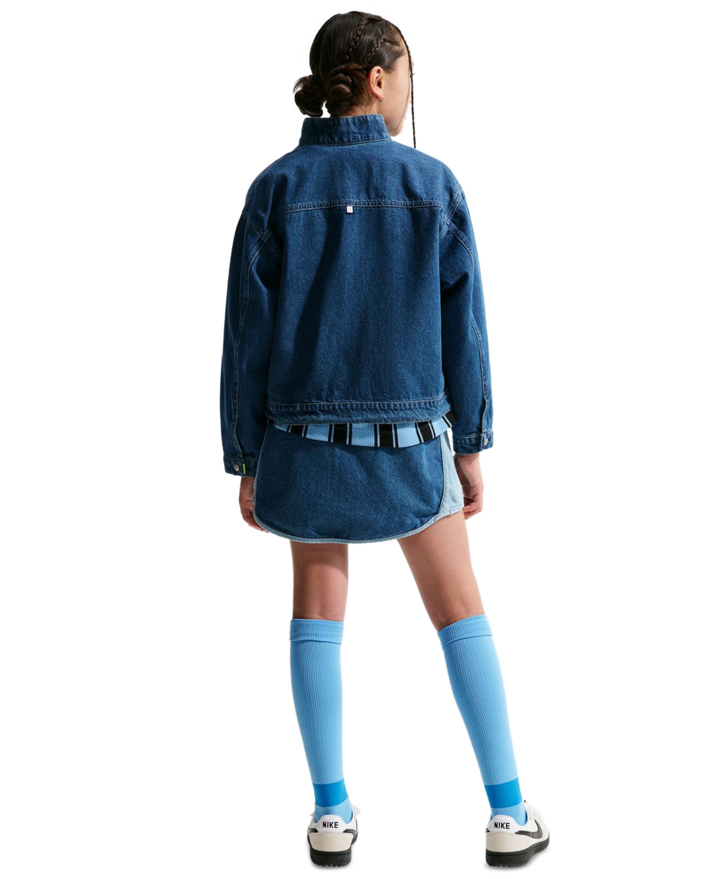 Юбка Nike Sportswear Collection Pull-On Denim Skirt для девочек, цвет: Тёмно-синий — фото 5