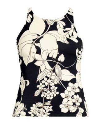 Women's Tugless High Neck Strappy Back Tankini Top