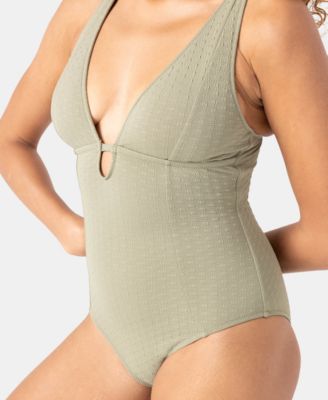 Juniors' Haleiwa Plunge-Neckline One-Piece Swimsuit