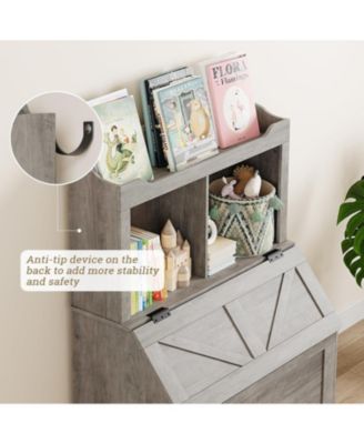 Wooden 3 Tier Kids Toy Storage Organizer and Bookcase