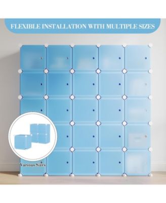 Space-Saving Modular Shoe Storage Cabinet – 12-Cube Stackable Organizer with Doors
