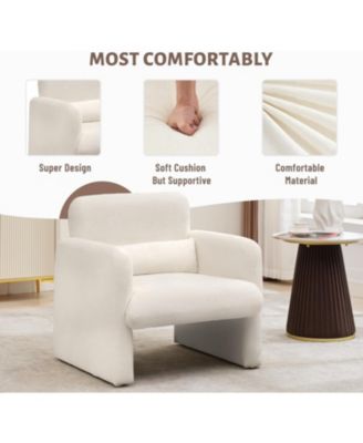 Chenille Upholstered Modern Accent Armchair