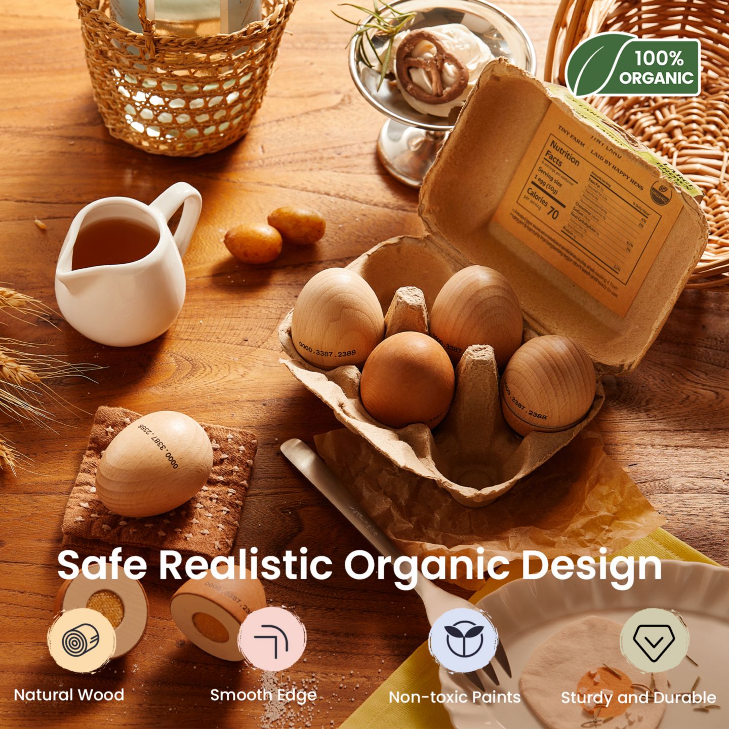 Детский игровой набор Tiny Land Egg Combo Cut-Apart 6-Piece Playset, Ages 2+ — фото 2