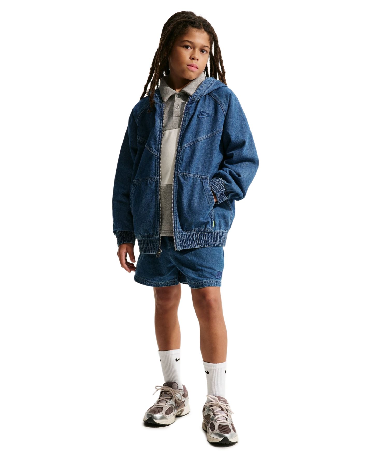 Куртка Nike Boys' 8-20 Sportswear Collection Hooded, цвет: Тёмно-синий — фото 1
