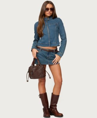 Women's Josiee Stretchy Denim Moto Jacket