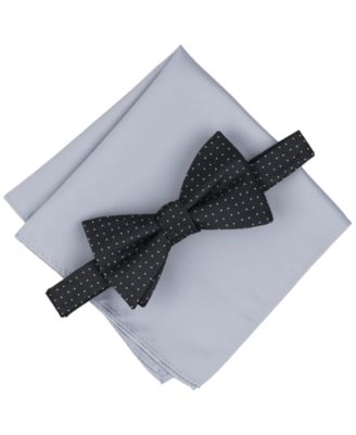 Men's Inari Dot Bow Tie & Solid Pocket Square Set