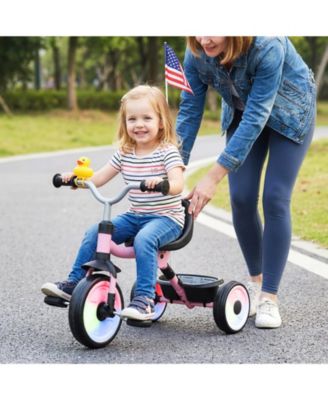 Toddler Tricycle with 3-Position Seat and Storage Basket for Kids