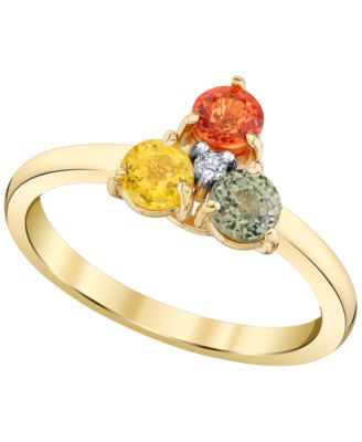 Gemstone & Diamond Ring (1/3 ct. t.w.) in 10k Yellow Gold